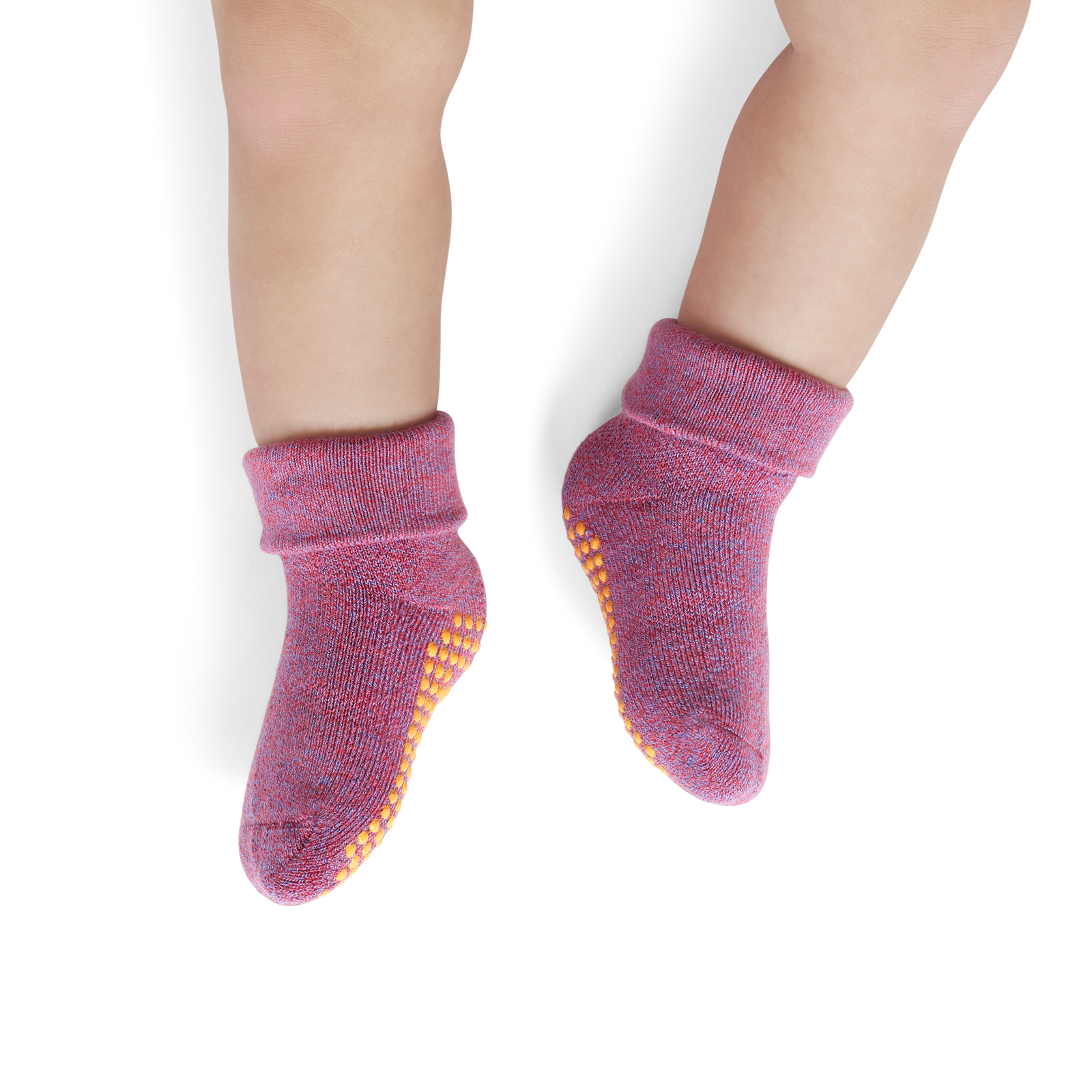 Marl Gripper Calf Socks (6-12 Months) - Heirloom Red / Peri Sky BO1 [8868]