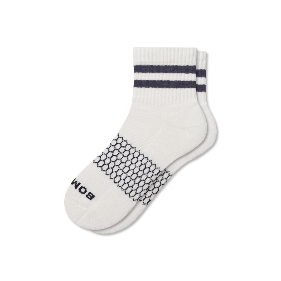 Men's Vintage Stripes Quarter Socks - Outdoor Comfort