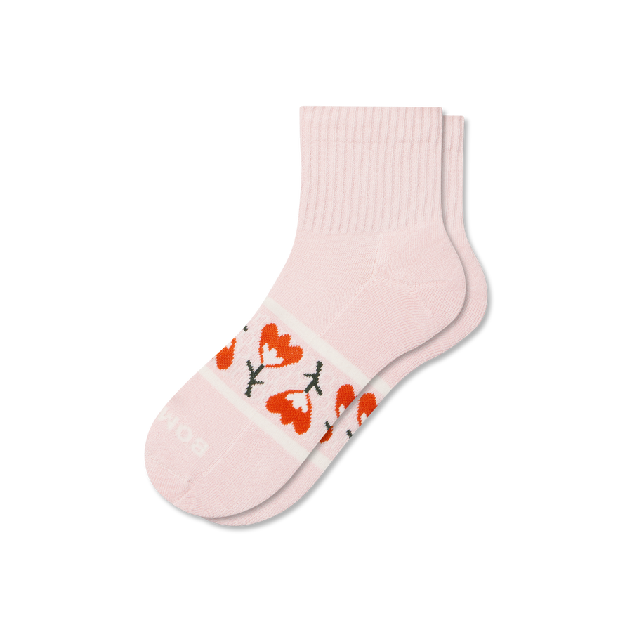 Women's Garden Party Quarter Socks - Daily Weekend Support
