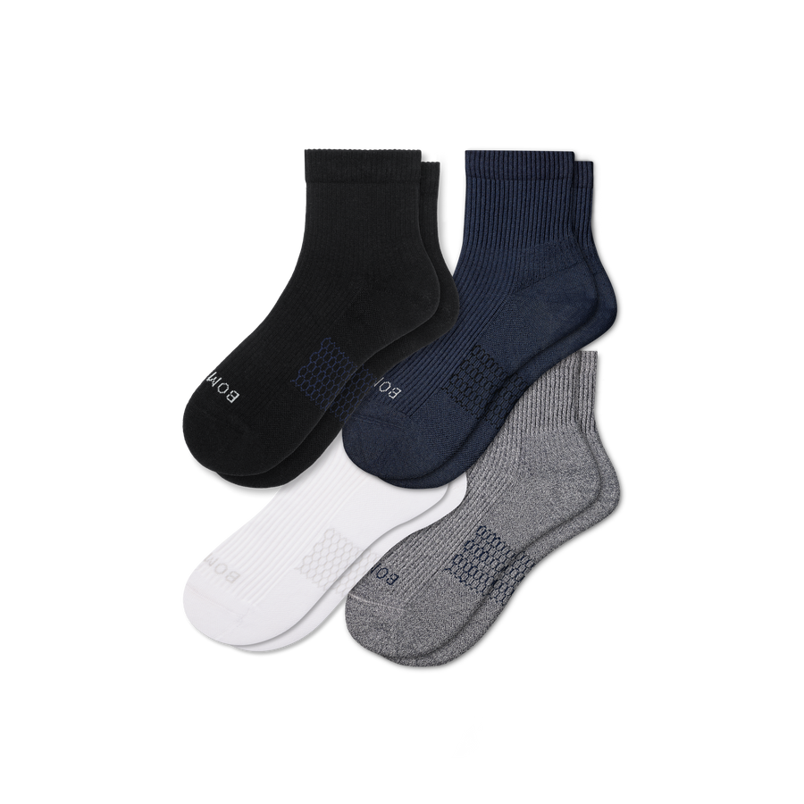 Men's Modern Rib Quarter Sock 4-Pack - Daily Low Cut Rotation