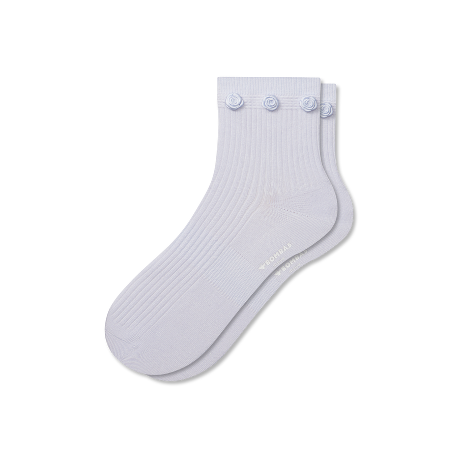 Women's Rosette True Rib Quarter Socks - Run Hike Step