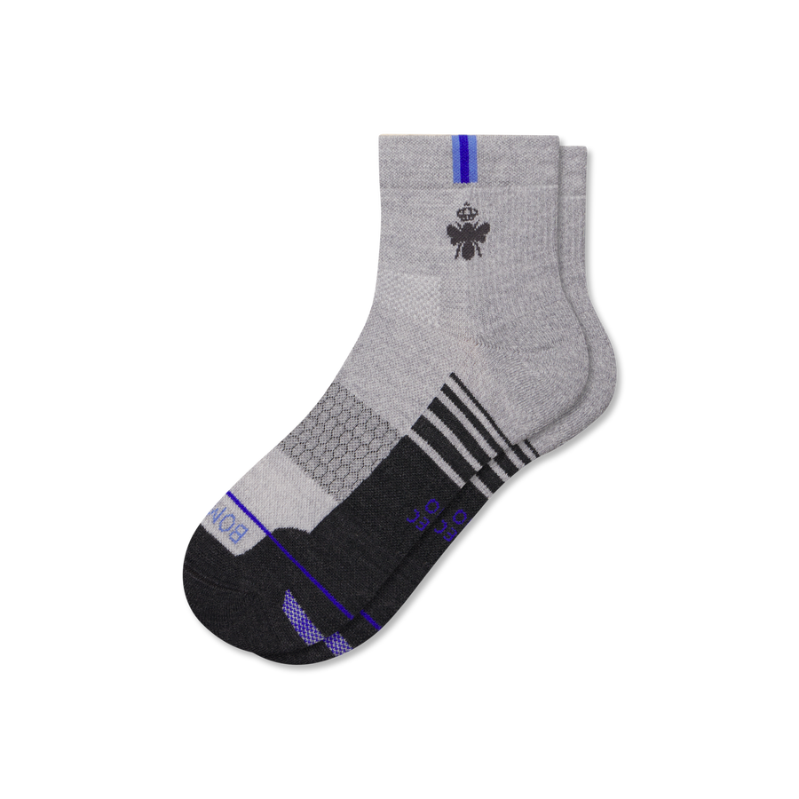 Men's Merino Wool Blend Run Quarter Socks - Easy Everyday Rotation