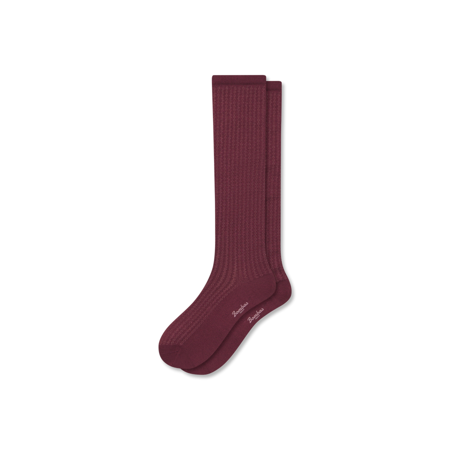 Women's Pointelle Knee High Socks - Classic School Step