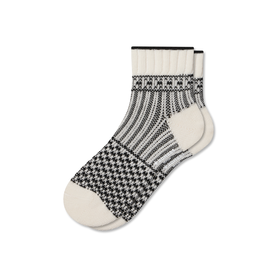 Women's Merino Wool Blend Sweater Quarter Socks - Steady Shift Step