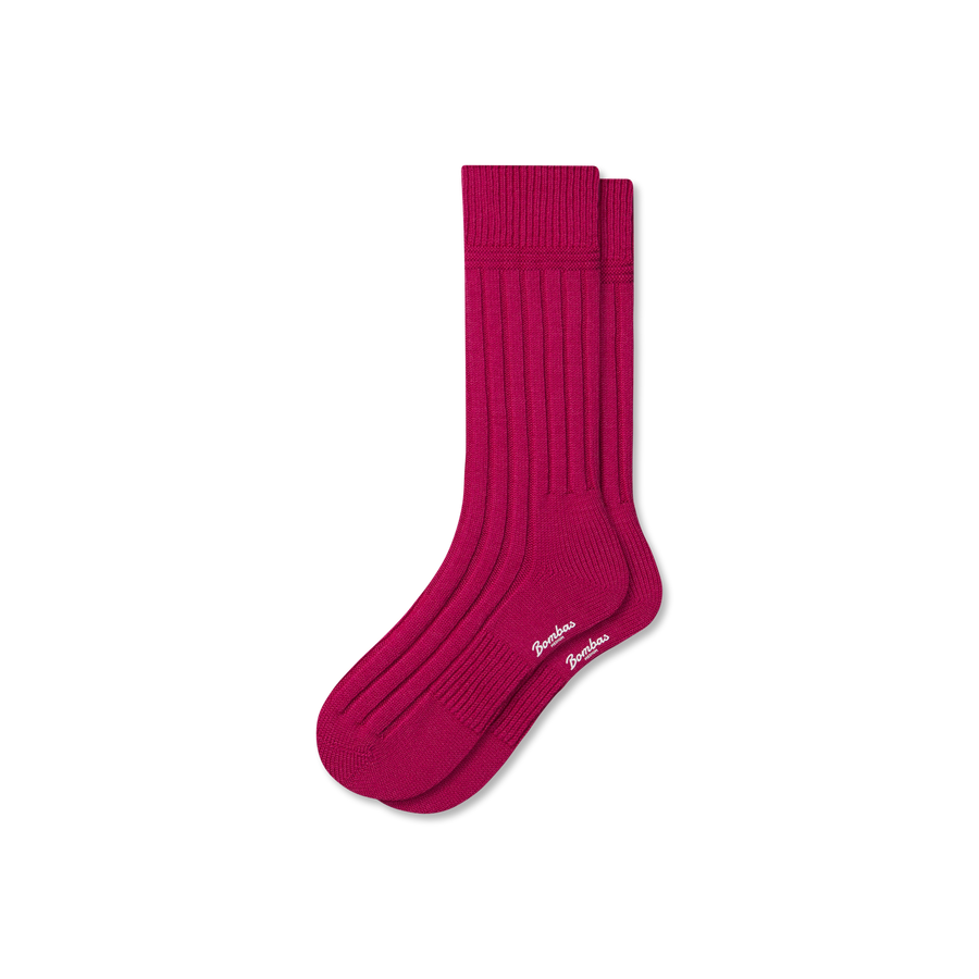 Women's Merino Cashmere Blend Rib Calf Socks - Outdoor No Show Wear