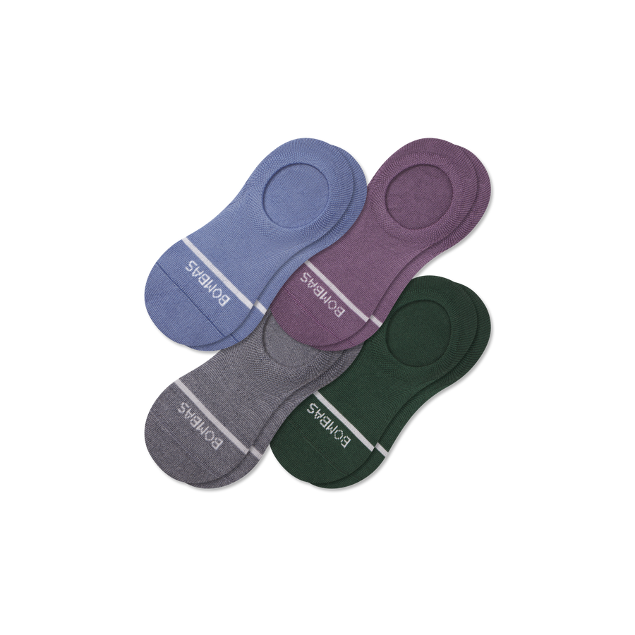 Women's Lightweight Merino Wool Blend No Show Sock 4-Pack - Breathable No Show Fit