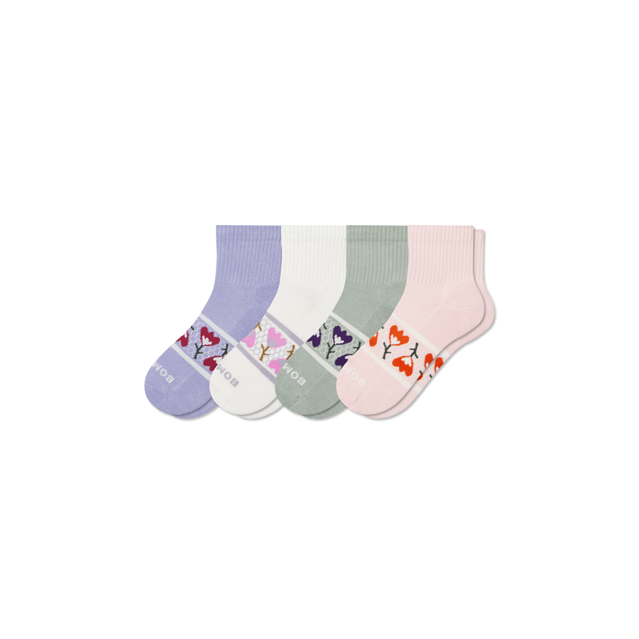 Women's Garden Party Quarter Sock 4-Pack - Outdoor Studio Pair