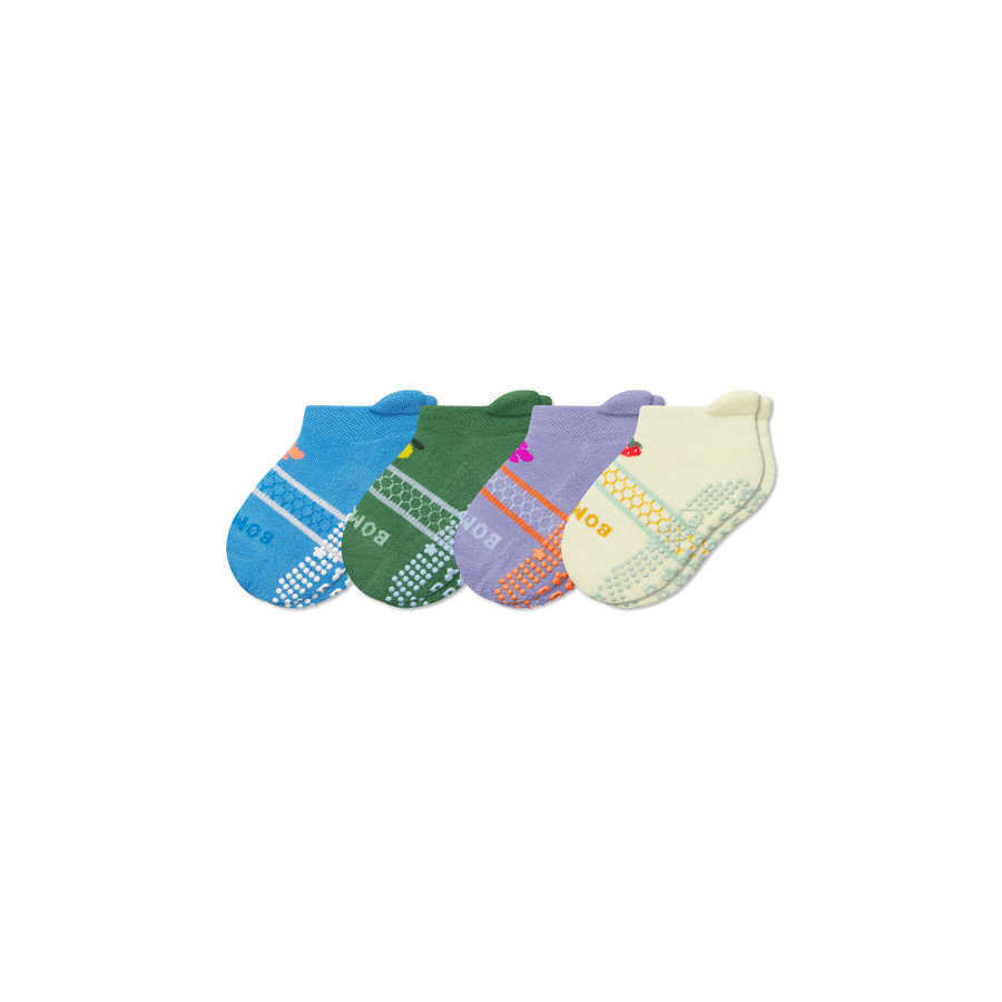 Toddler Garden Party Ankle Sock 4-Pack - Breathable Ankle Fit