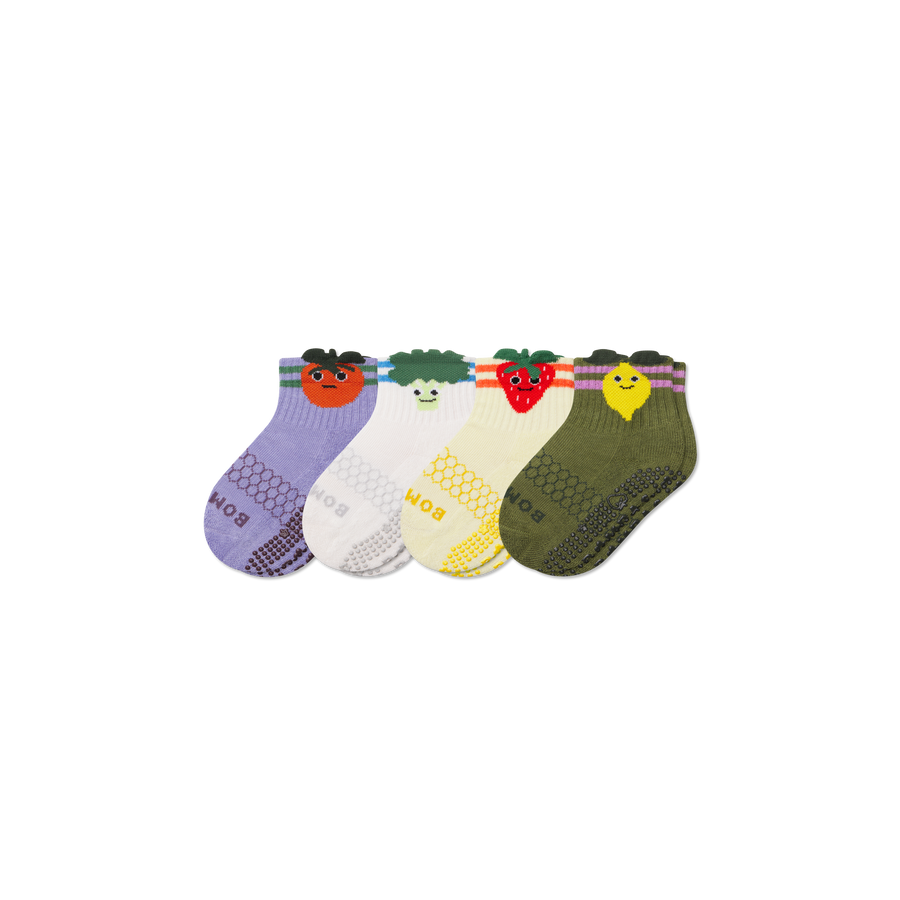 Toddler Fruits & Veggies Calf Sock 4-Pack - Comfort Everyday Rotation