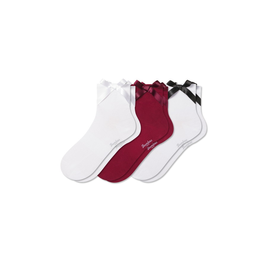 Women's Lightweight Bow Quarter Sock 3-Pack - Modern Studio Support
