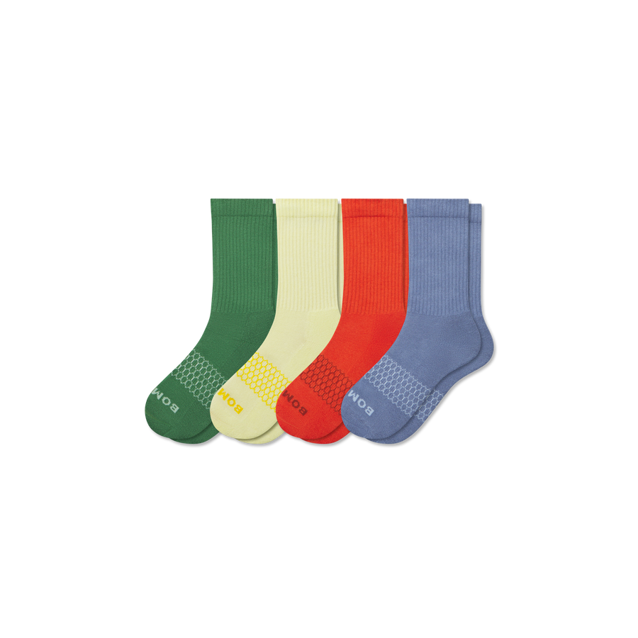 Youth Solids Calf Sock 4-Pack - Breathable Recovery Comfort