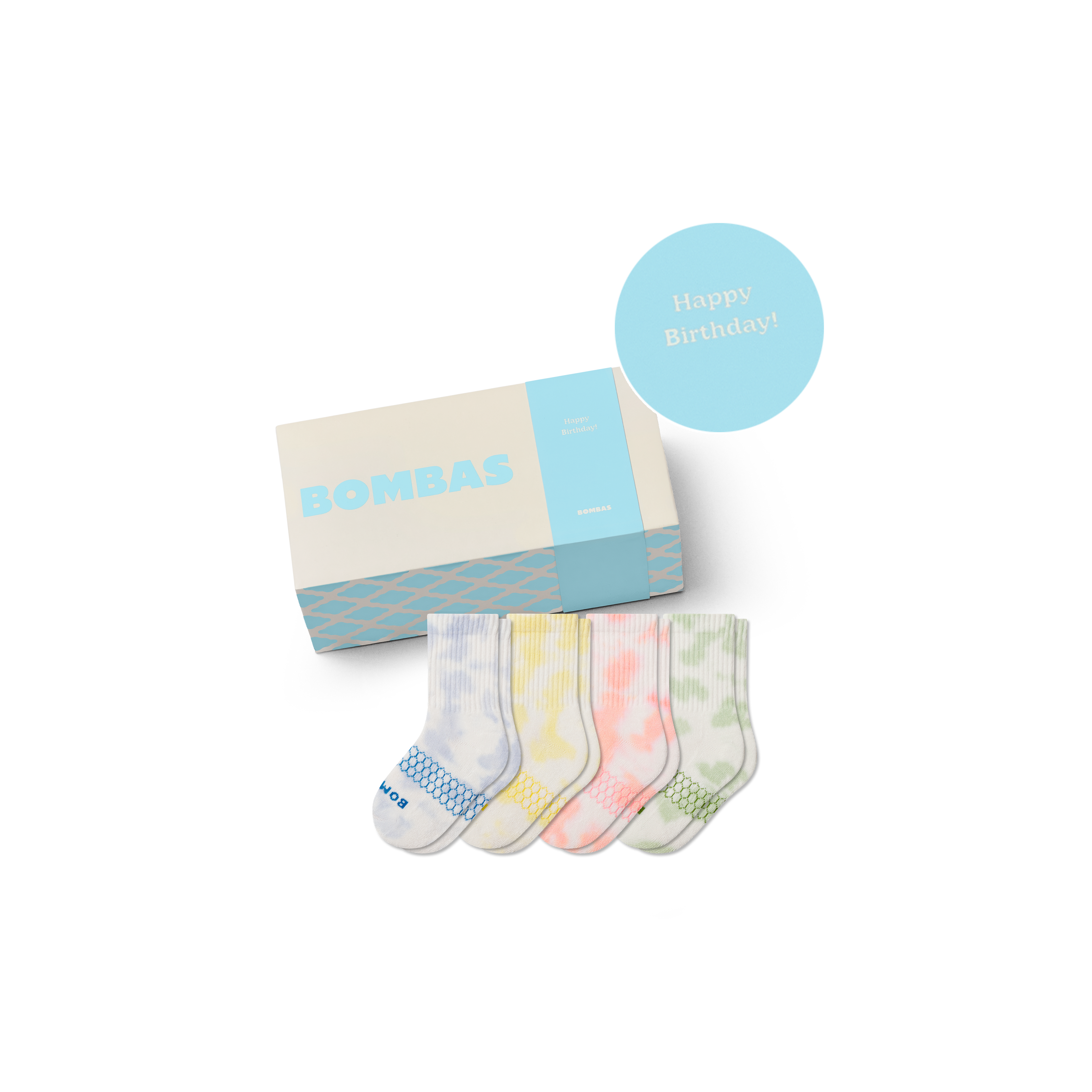 Junior Celebration Calf Sock 4-Pack Gift Box - Happy Birthday L [10549]
