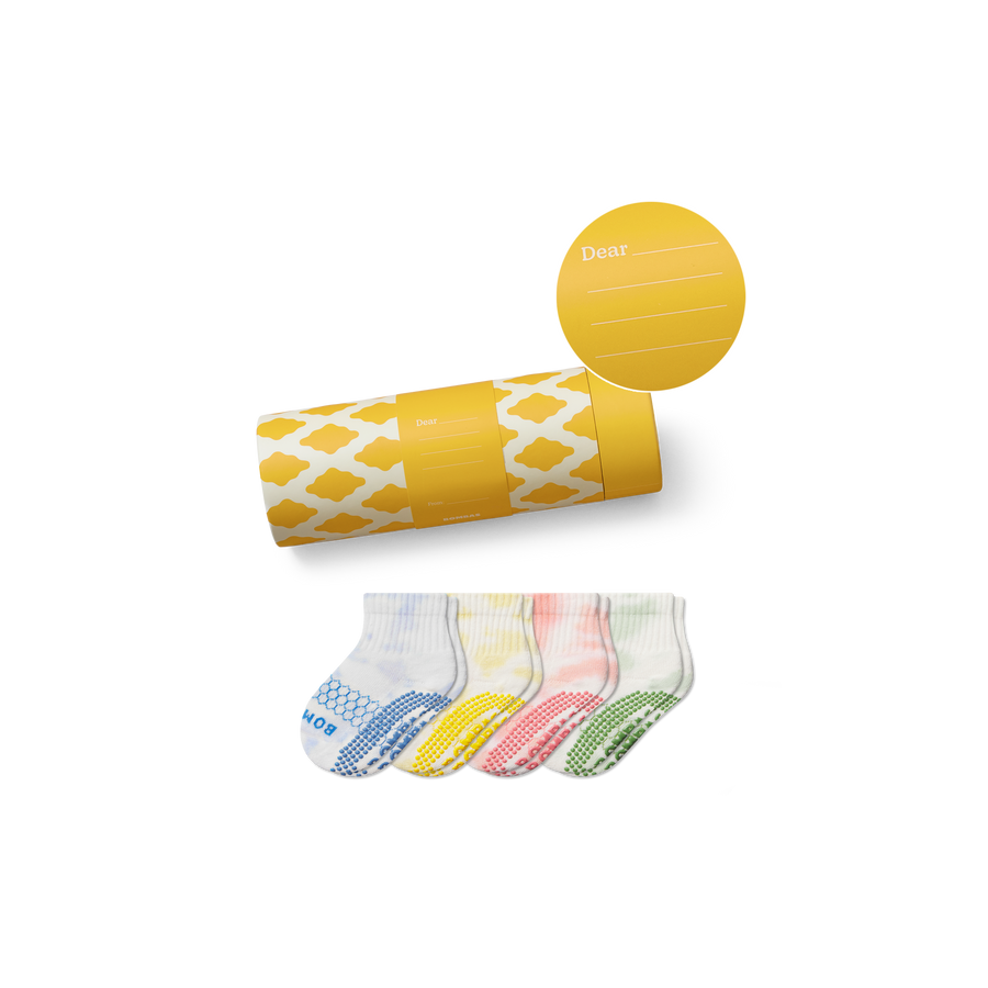 Toddler Celebration Gripper Calf Sock 4-Pack Gift Box - Simple Drawer Choice