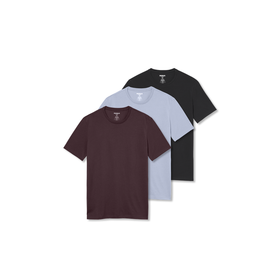 Men's Pima Cotton Slim Crew Neck T-Shirt 3-Pack - Modern Crew Wear