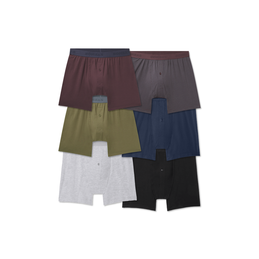 Men's Cotton Modal Blend Boxer 6-Pack - Calm Soft Comfort