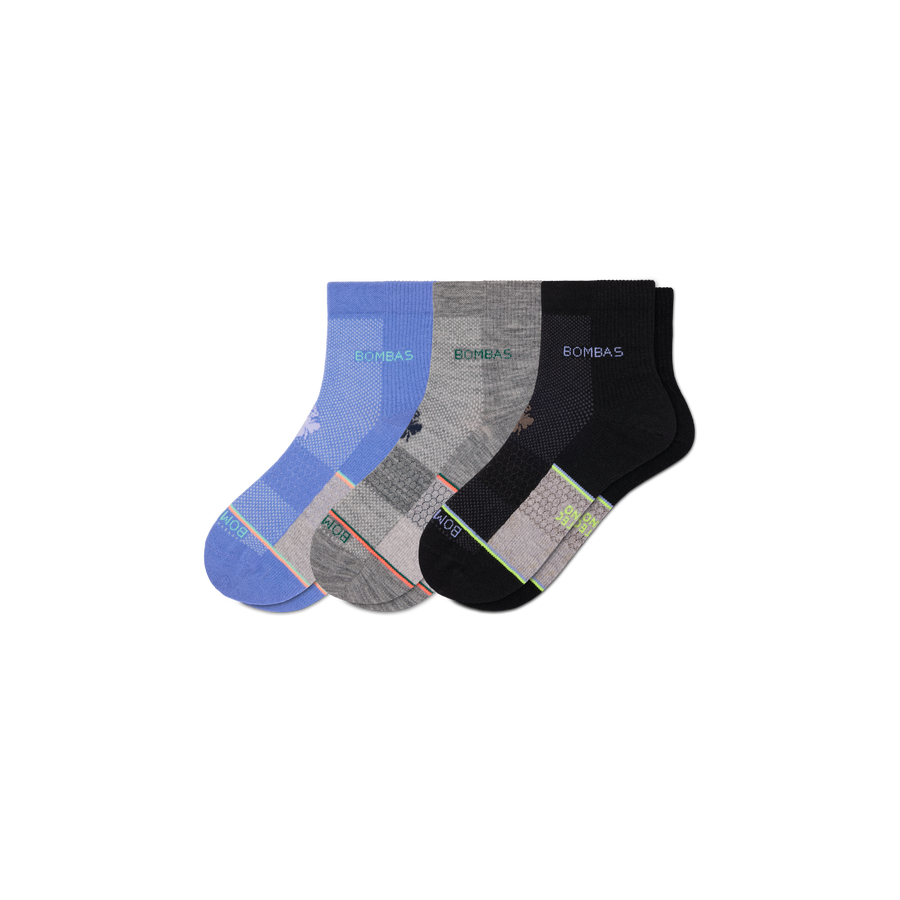 Men's UltraLite Sport Merino Wool Blend Quarter Sock 3-Pack - Light Lounge Step