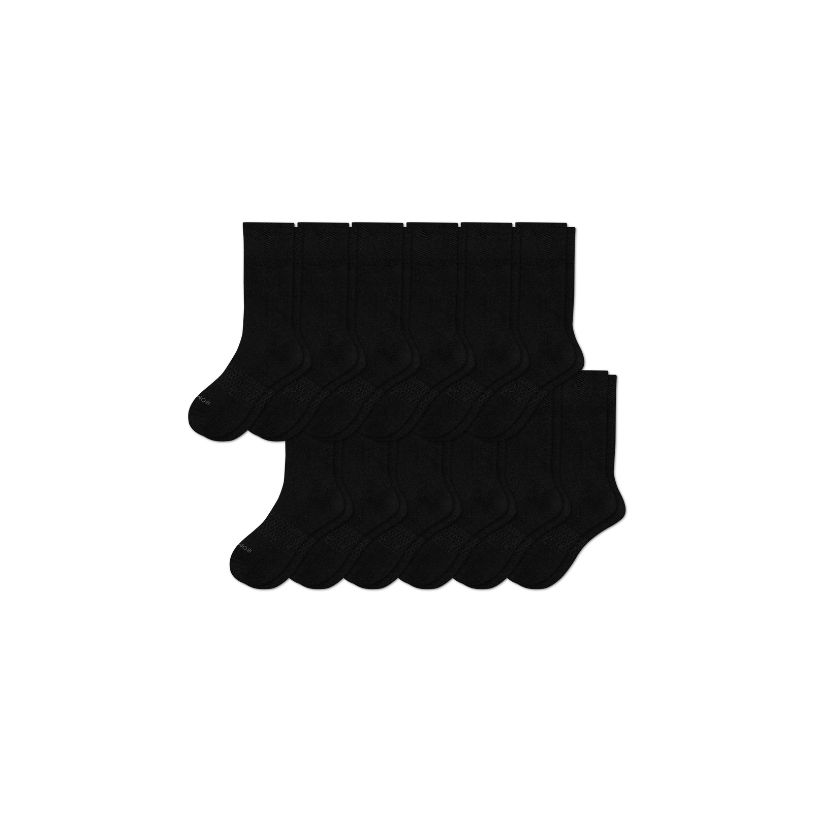 Men's Dress Calf Sock 12-Pack - black - 4