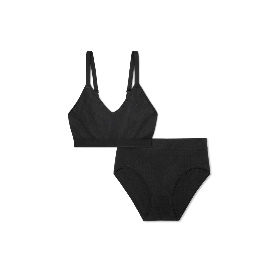 Women’s Seamless Scoop Bralette + High Rise Brief Pack - Stretch Fit Layer