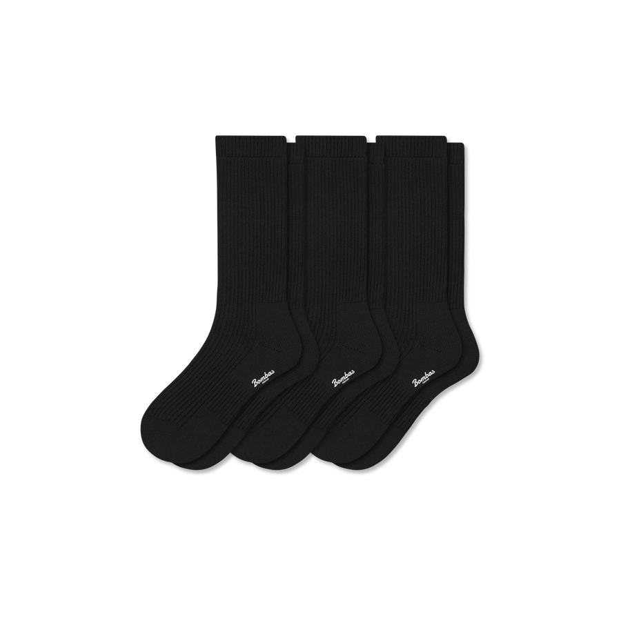 Women's Merino Cashmere Blend Fine Rib Calf Sock 3-Pack - Classic Recovery Step