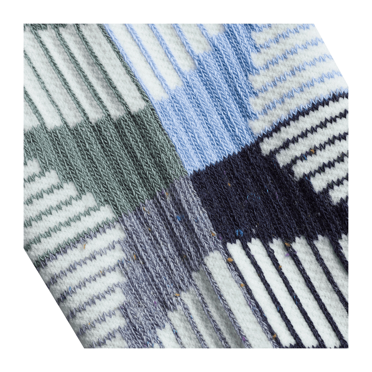 Men's Snowflake Calf Socks - Green Detail