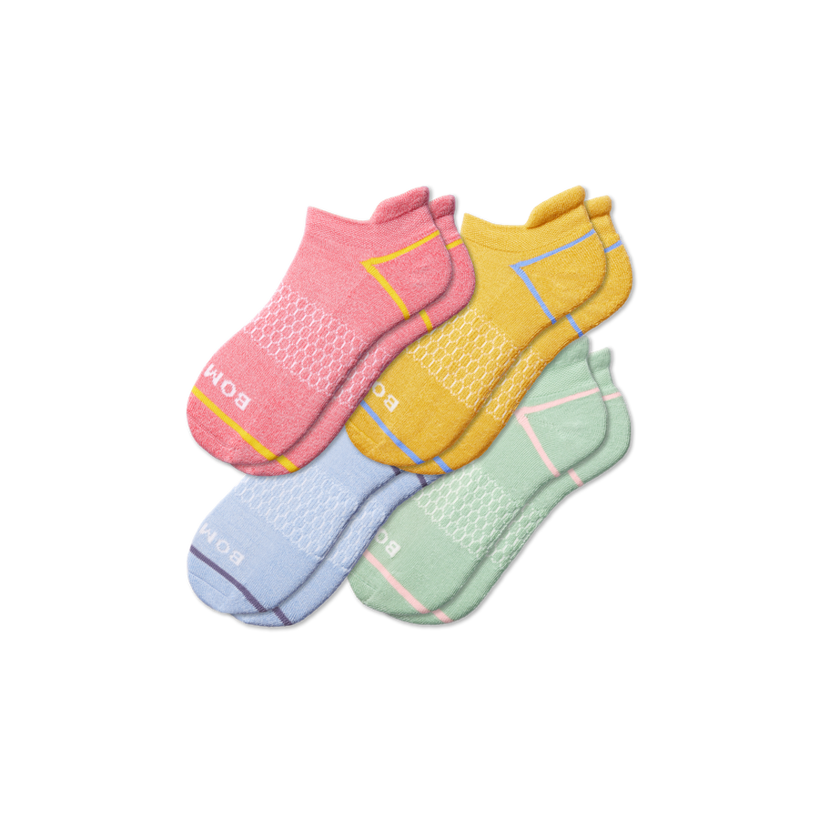 Women's Border Stripe Ankle Sock 4-Pack - Light Travel Support