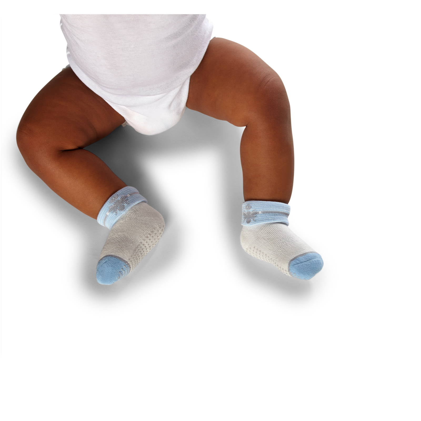 6-12 Baby Gripper Socks Powder Blue BO1
