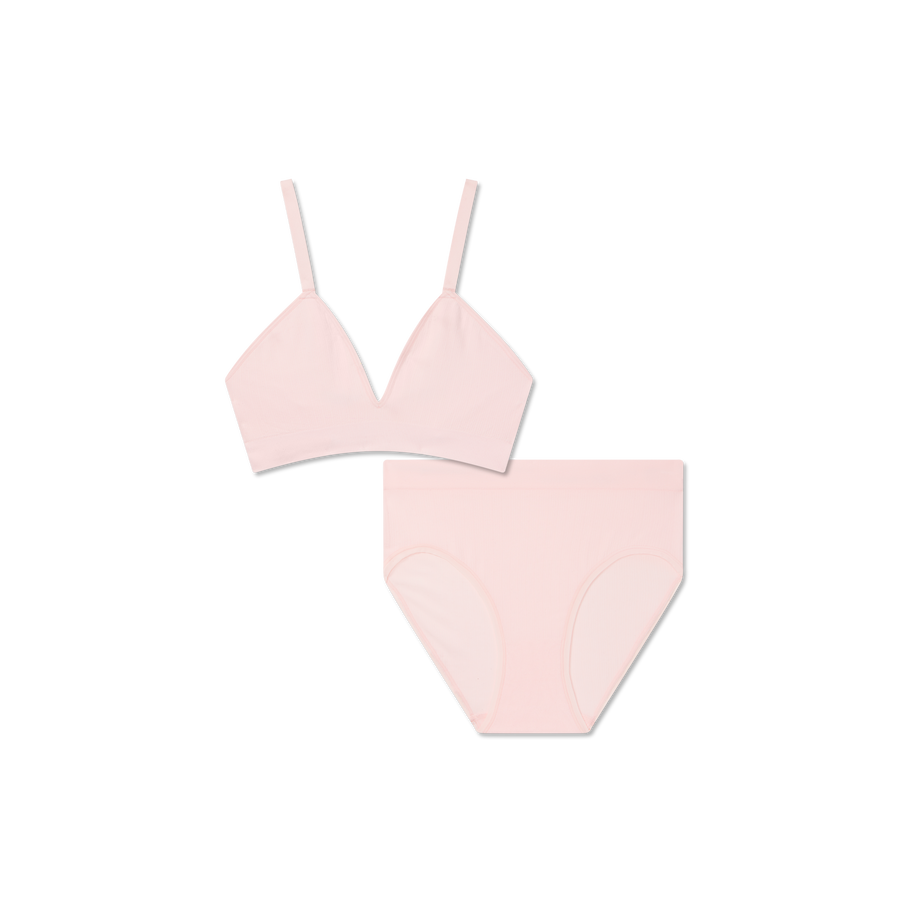 Women's Seamless Triangle Bralette + High Rise Brief Pack - Calm Layer