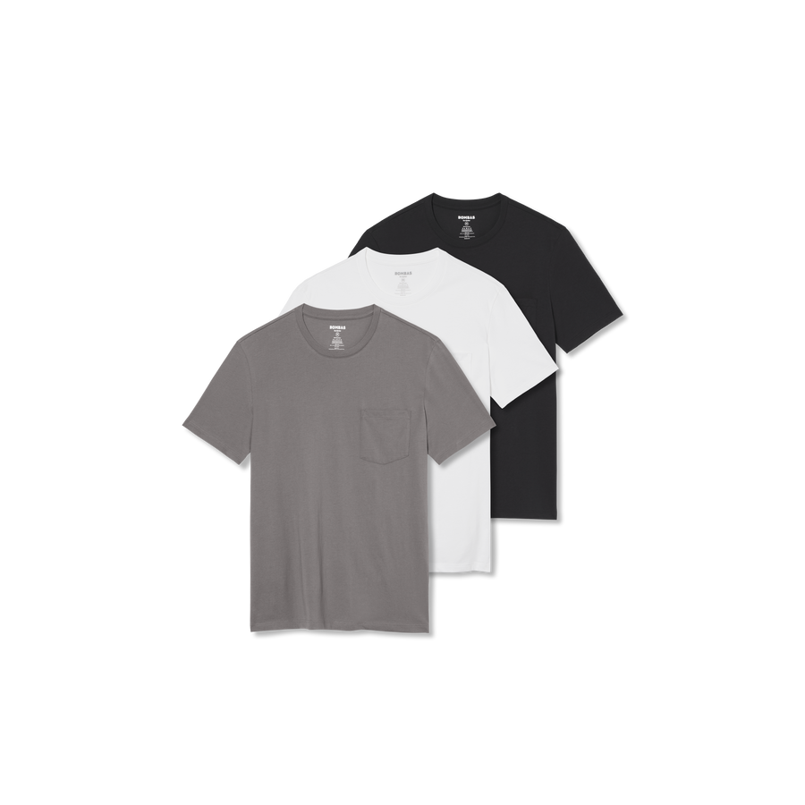 Men's Pima Cotton Pocket Crew Neck T-Shirt 3-Pack - Essential Style
