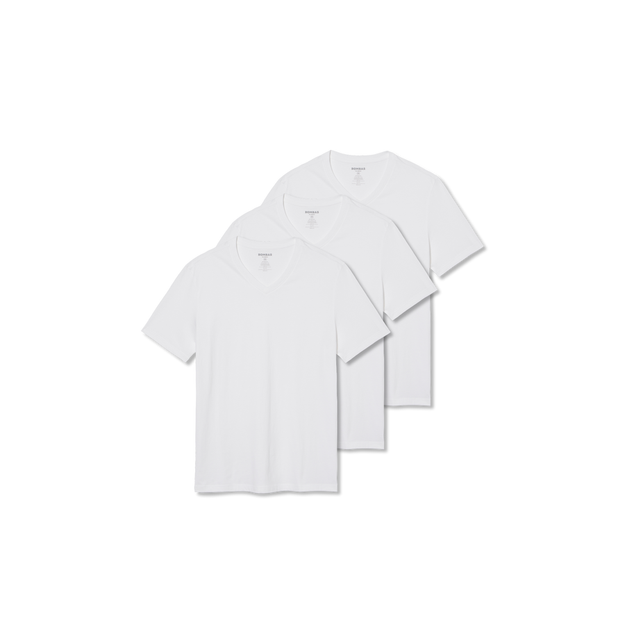 Men's Pima Cotton V-Neck T-Shirt 3-Pack - Premium Lounge Wear