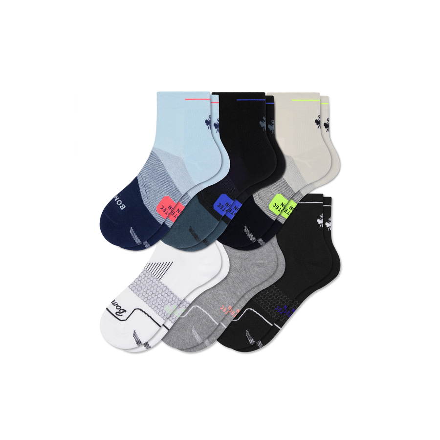 Men's Run Quarter Sock 6-Pack - Cozy No Show Support