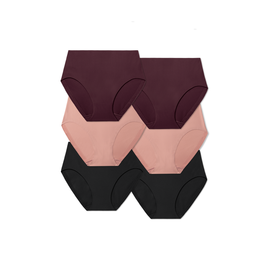 Women's No Show High Rise Brief 6-Pack - Clean Fit Base