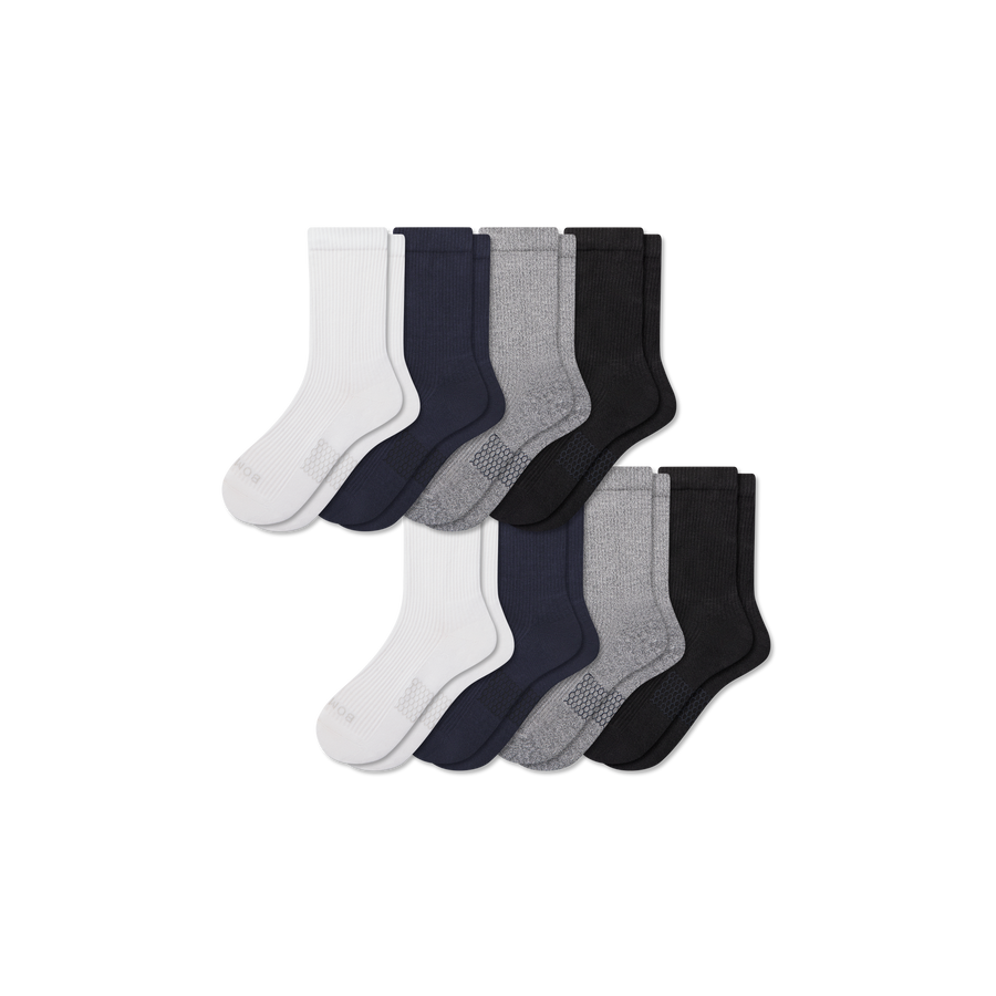Men's Modern Rib Half Calf Sock 8-Pack - Easy Ankle Support
