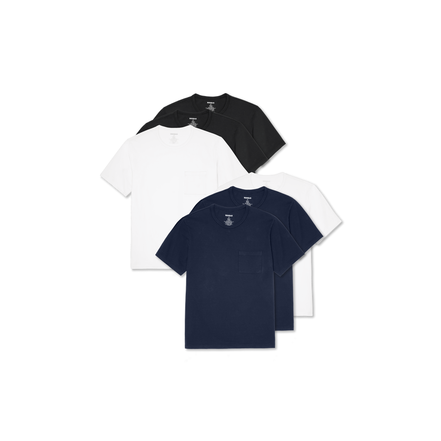 Men's Premium Weight Pocket Crew Neck T-Shirt 6-Pack - Clean Off Duty Fit