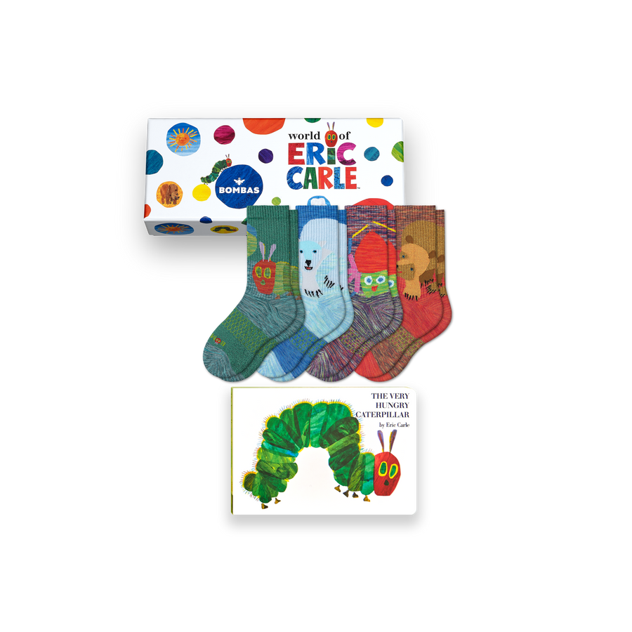 Youth Eric Carle Calf Sock 4-Pack Gift Box & Book - Little Pick