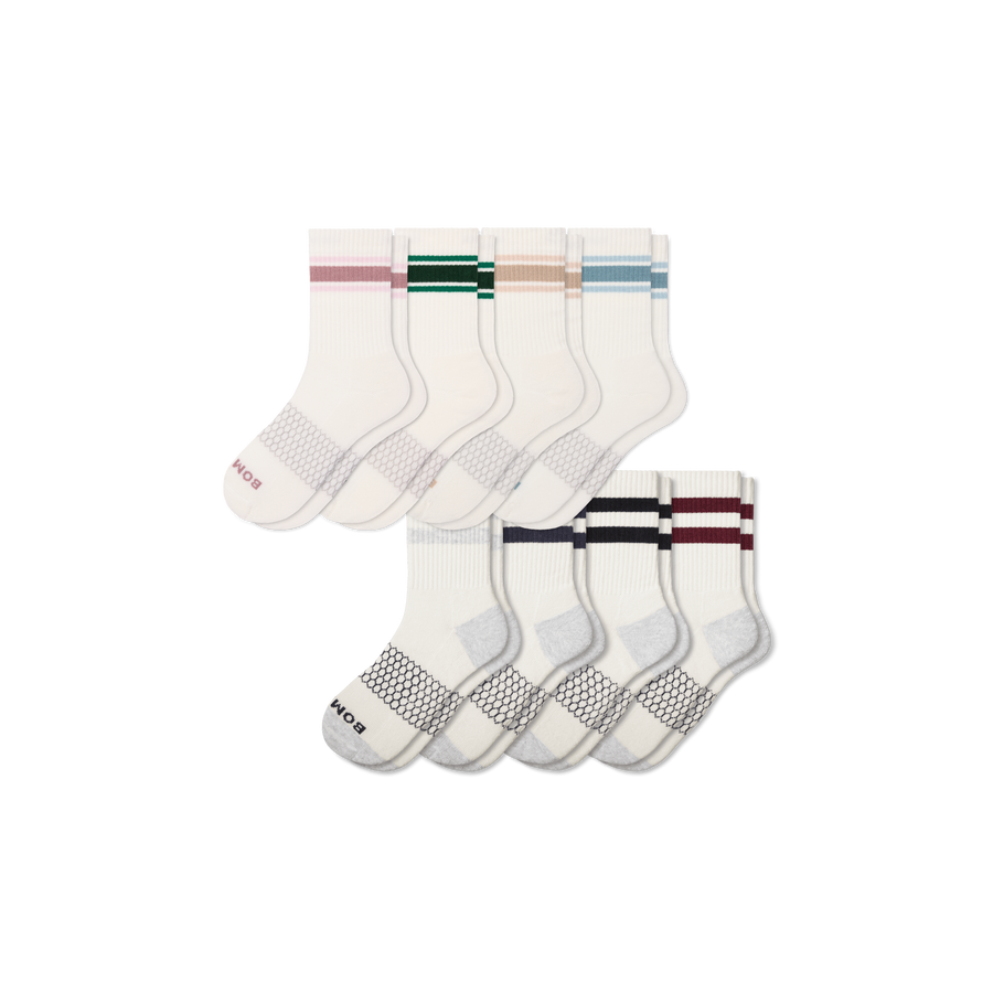 Women's Vintage Stripes Half Calf Sock 8-Pack - Daily Move