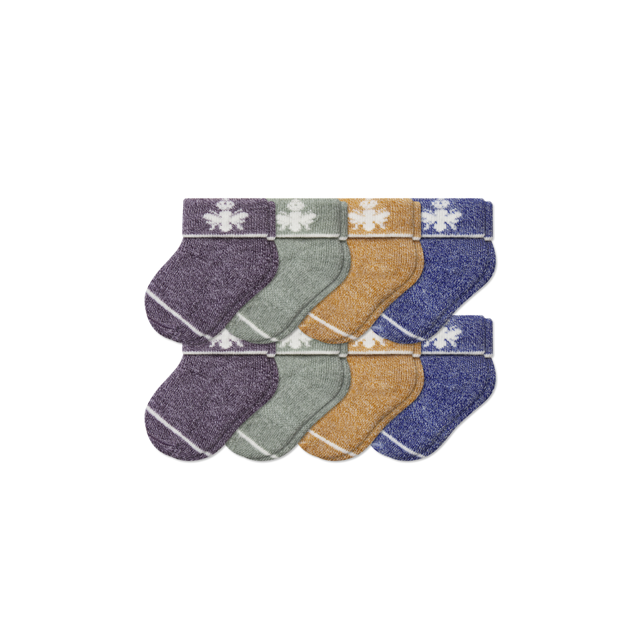 Baby Merino Wool Blend Calf Sock 8-Pack (0-6 Months) - Weekend Shift Fit