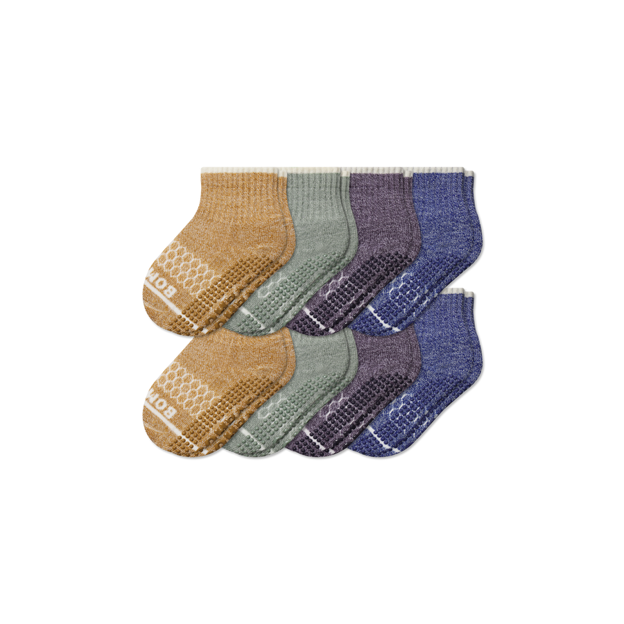 Toddler Merino Wool Blend Gripper Calf Sock 8-Pack - Steady Hike Step