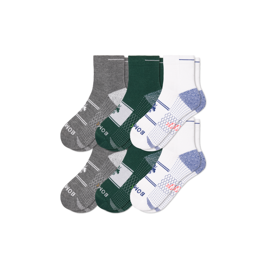 Men's Golf Quarter Sock 6-Pack - Breathable Fit