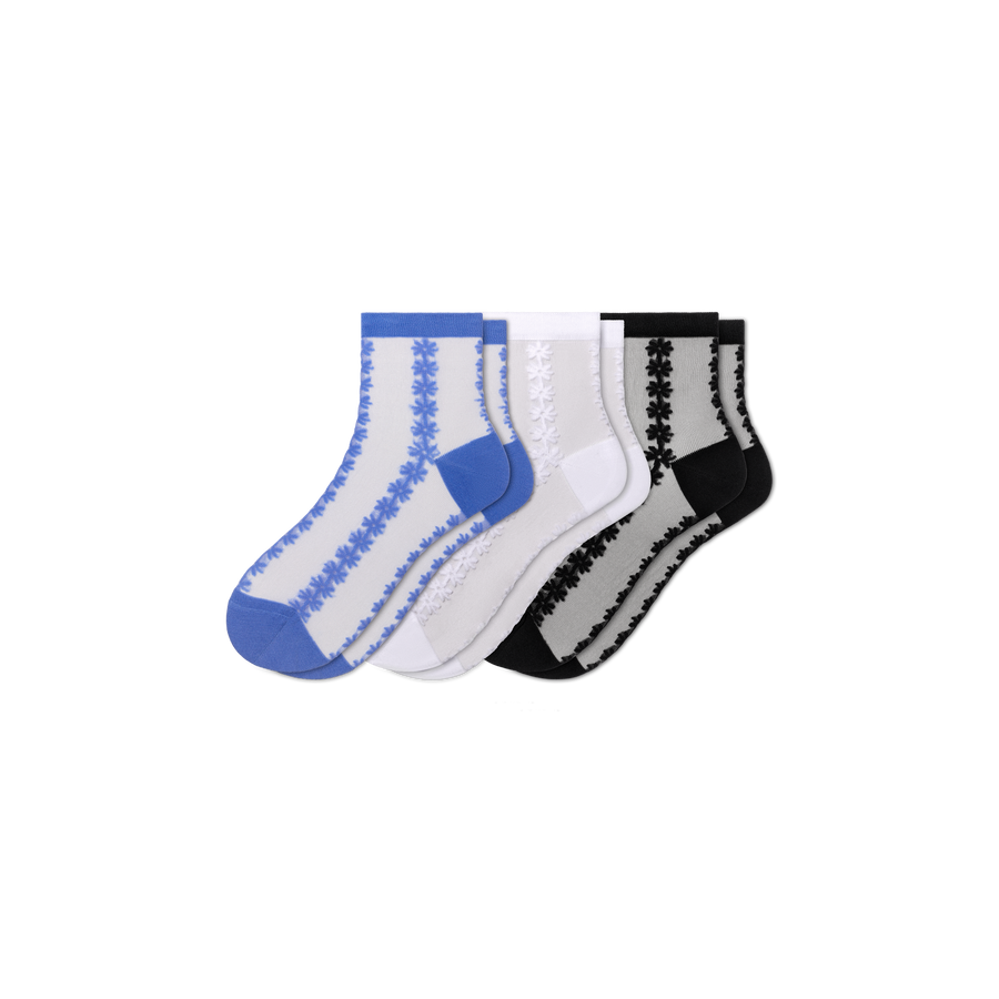 Women’s Sheer Quarter Sock 3-Pack - Active Run Comfort