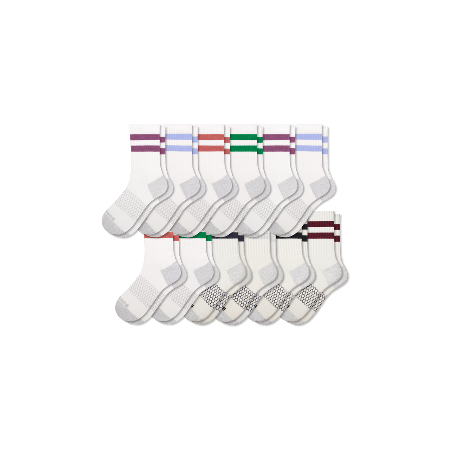 Men's Vintage Stripes Half Calf Sock 12-Pack - Soft Trail Pair