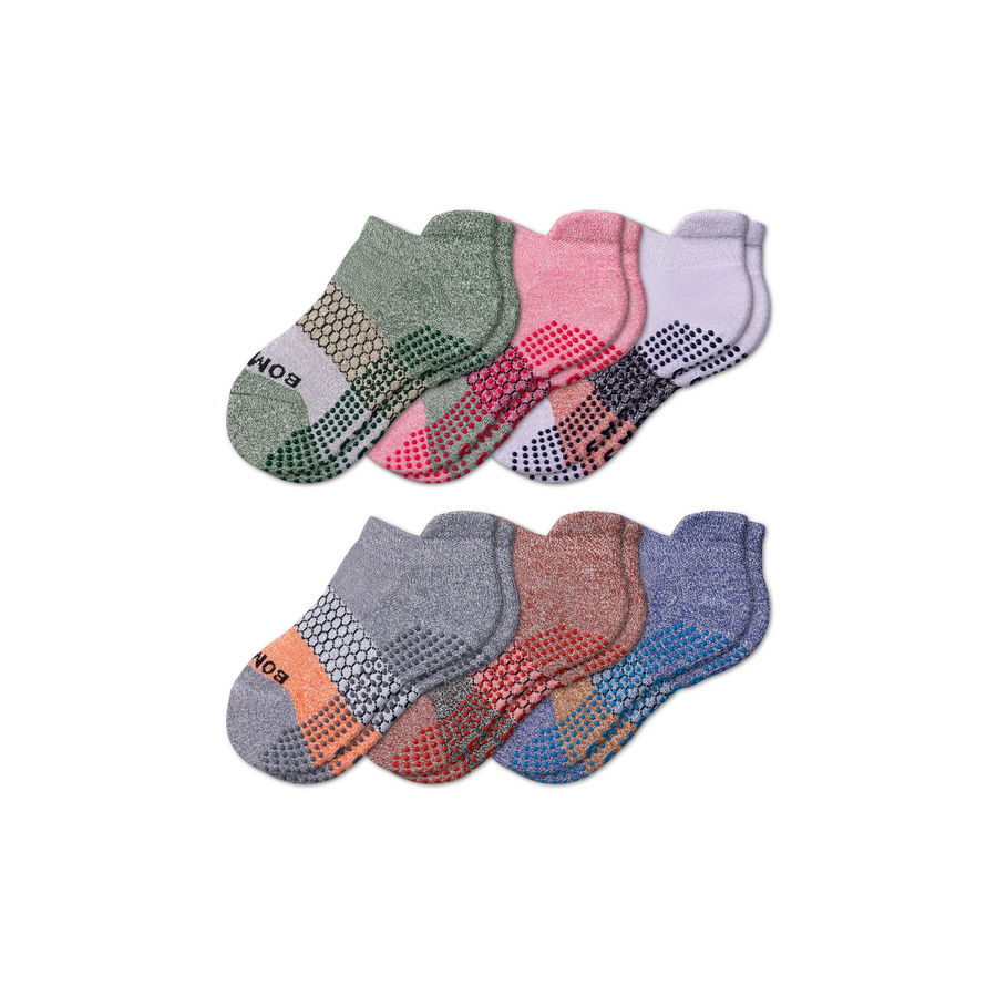 Youth Tri-Block Gripper Ankle Sock 6-Pack - Smooth Studio Wear