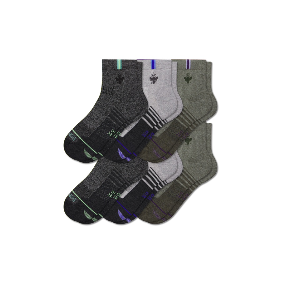 Women's Merino Wool Blend Run Quarter Sock 6-Pack - Breathable Home Comfort