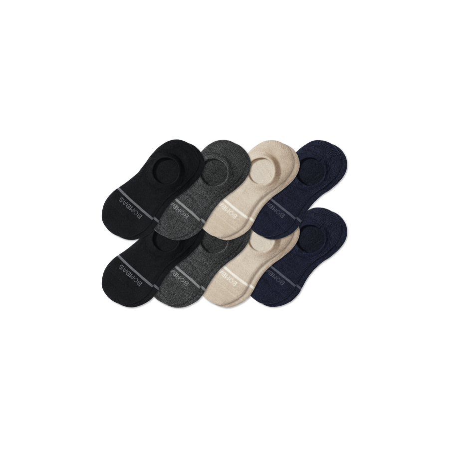Men's Lightweight Merino Wool Blend No Show Sock 8-Pack - Modern School Support