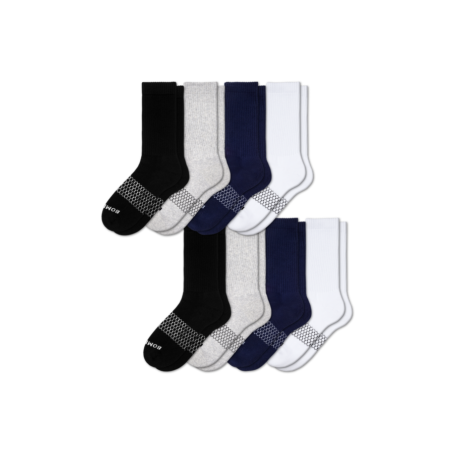 Women's Solids Calf Sock 8-Pack - Soft Crew Comfort