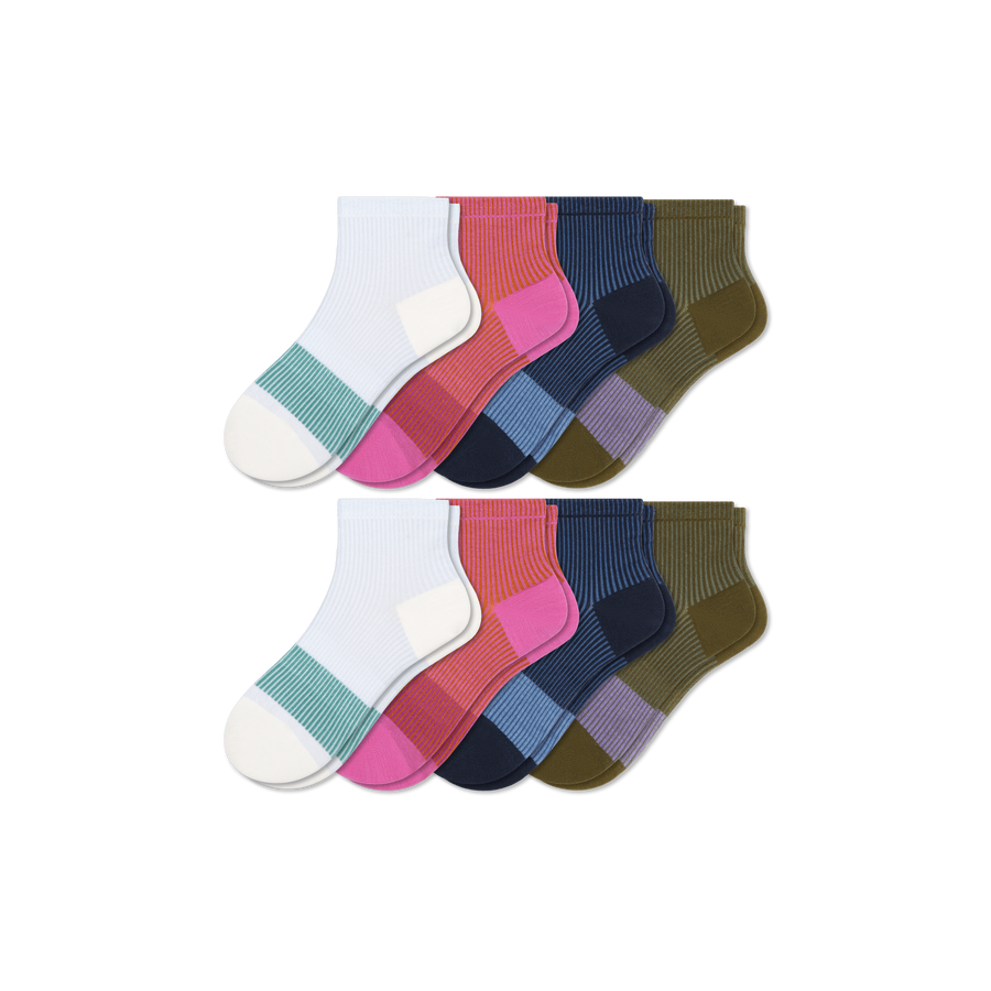 Youth Lightweight Quarter Sock 8-Pack - Active Travel Rotation