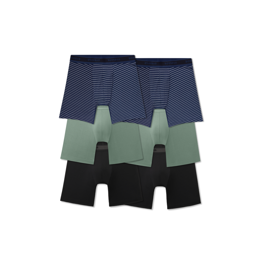 Men's Soft Flex Boxer Brief 6" 6-Pack - Light Soft Support