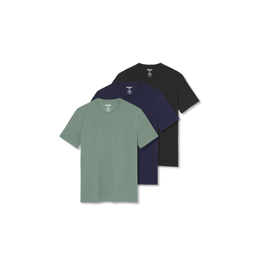 Men's Pima Cotton Crew Neck T-Shirt 3-Pack - Premium Tank Comfort
