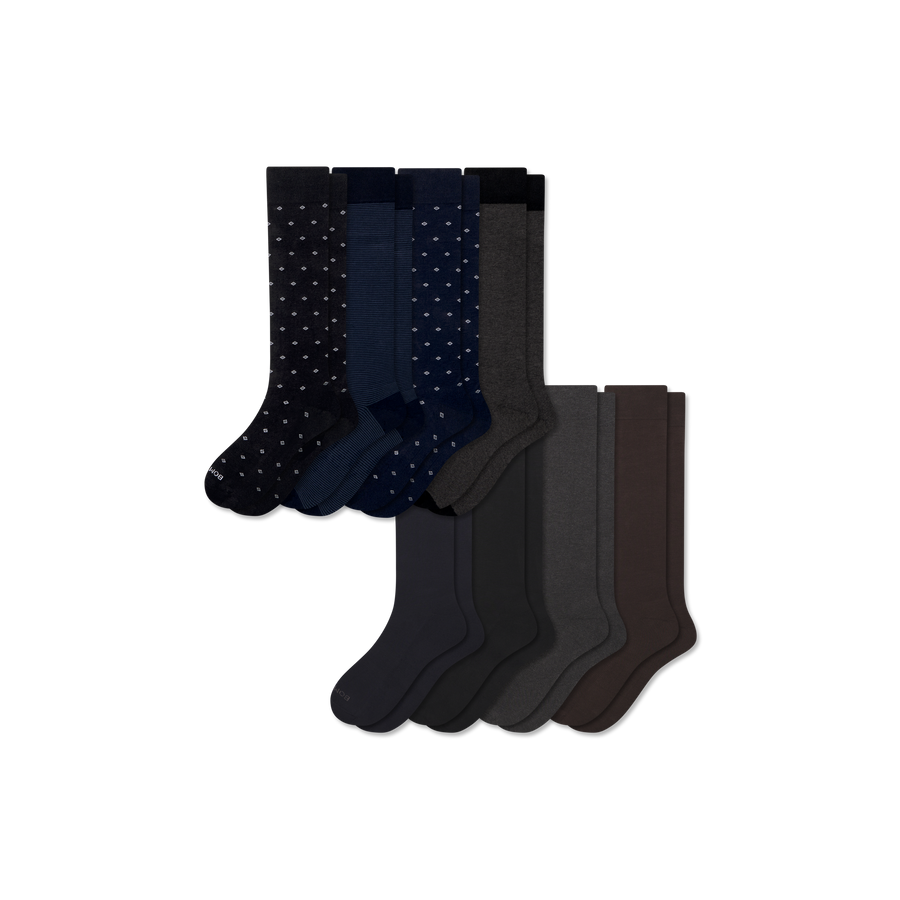 Men's Dress Over the Calf Sock 8-Pack - Comfort Weekend Support