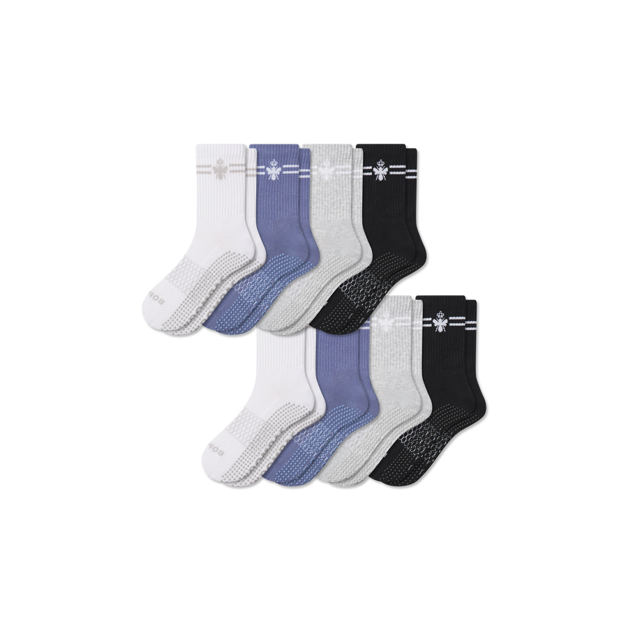 Men's Gripper Half Calf Sock 8-Pack - Soft Home Pair