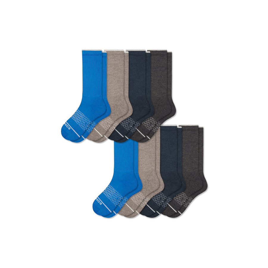 Men's Merino Wool Blend Calf Sock 8-Pack - Cozy Travel Move